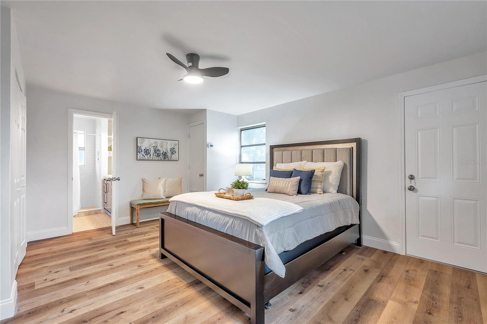 Master Bedroom with Door to Backyard