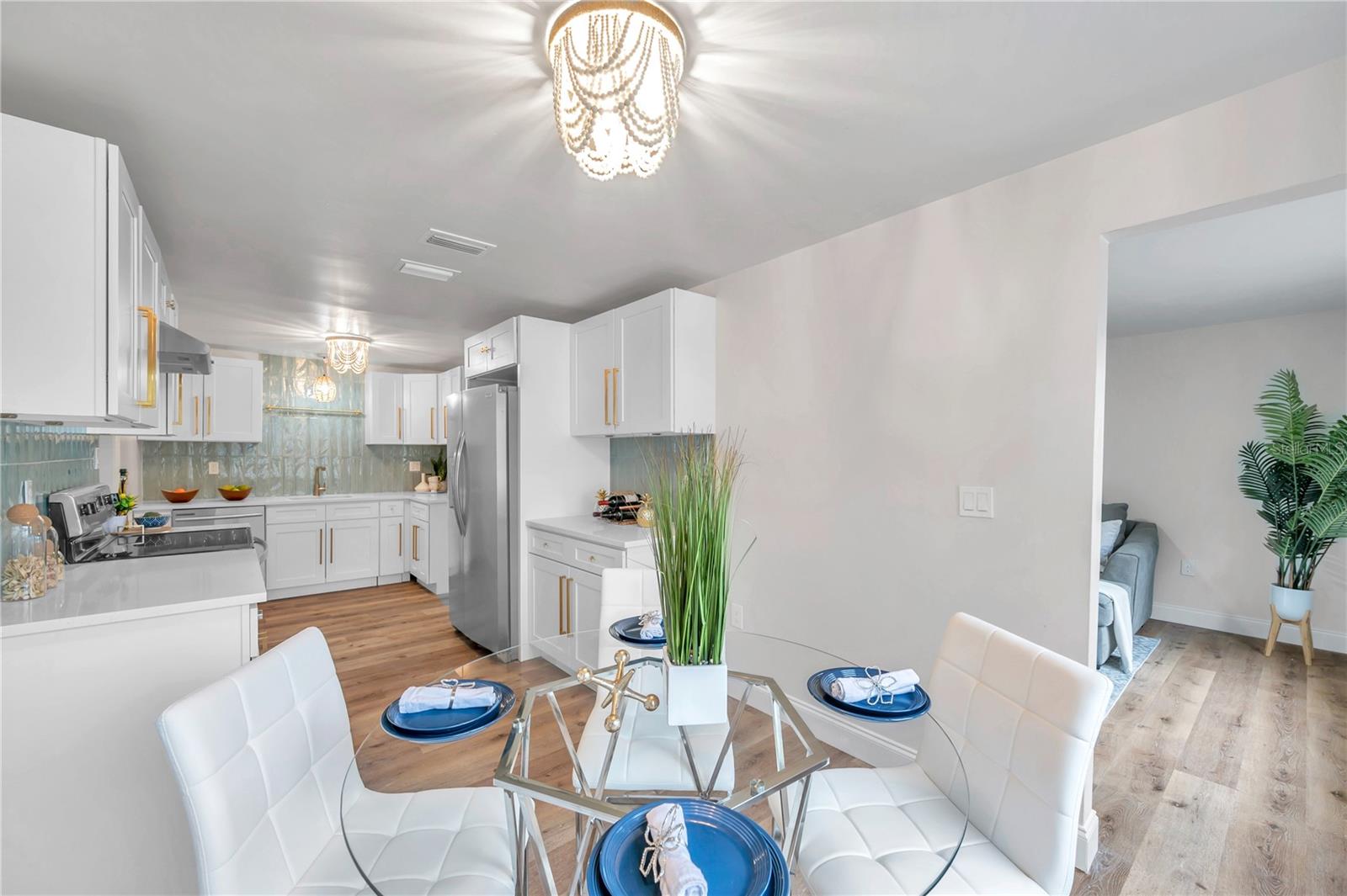 Full View of Kitchen with Eating Space