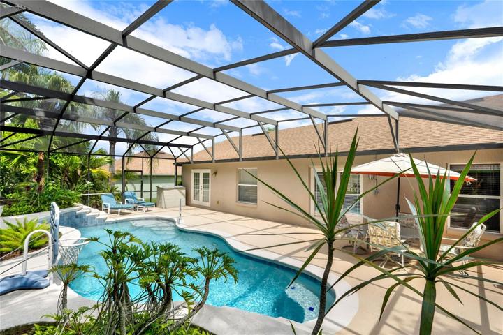Gorgeous saltwater pool with private landscaping
