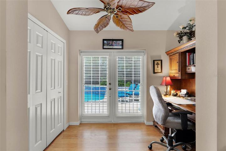 Additional sitting area/office space in master bedroom with separate entrance to pool
