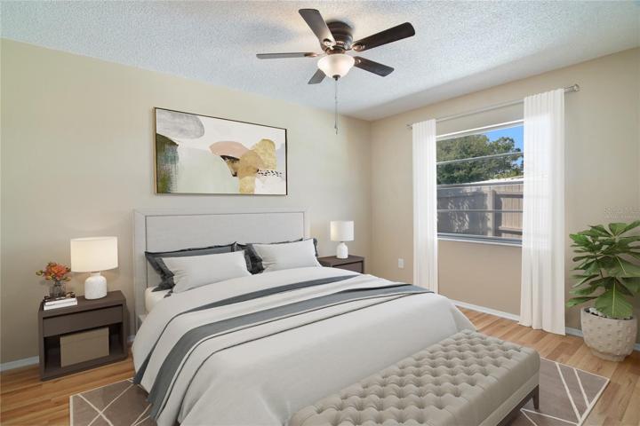 Both bedrooms are a nice size with the primary bedroom offering en-suite bath access with an adjoining half bath convenient for guests! Virtually Staged.