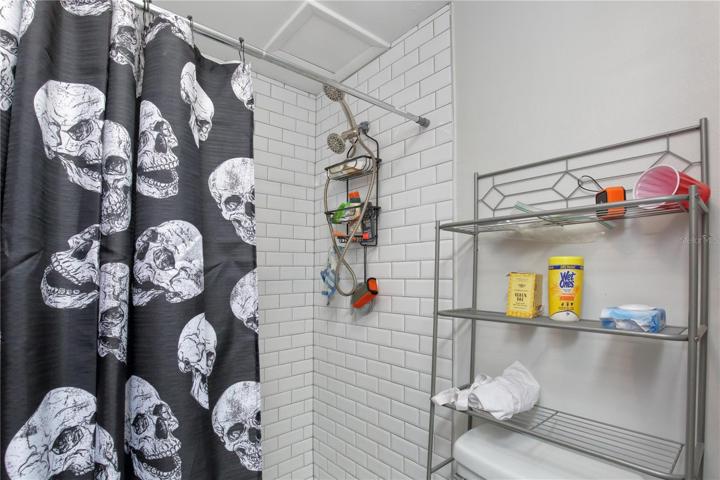 The shower has been remodeled.