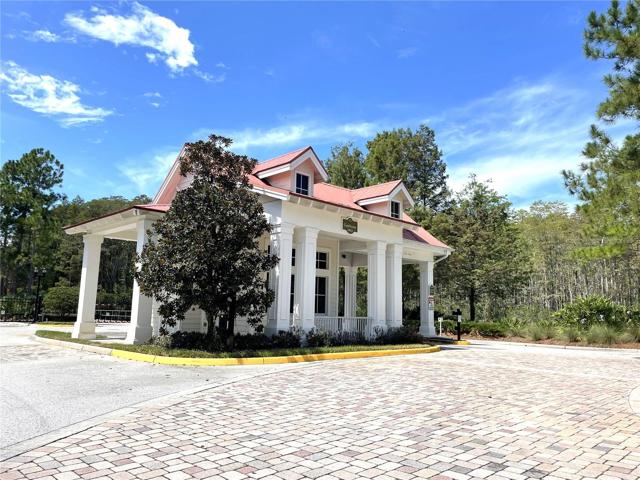 Gate house at front of neighborhood