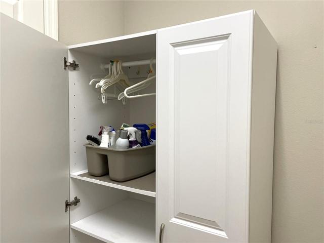 Storage space in laundry room downstairs