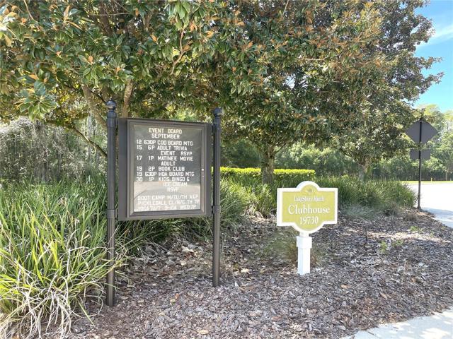 Outside of clubhouse and activity board