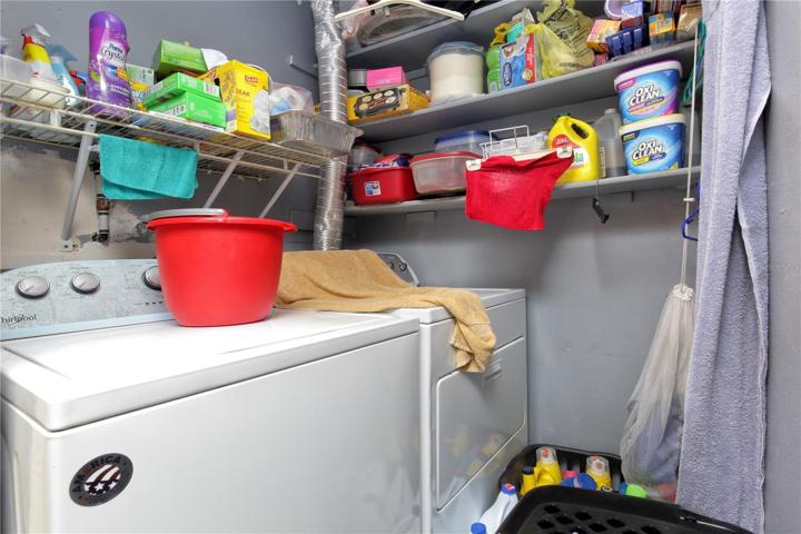 Inside laundry room.