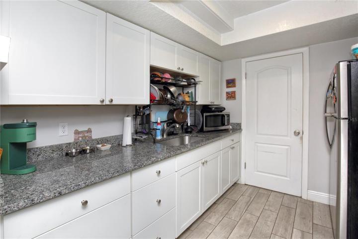 Plenty of counter space in each unit.