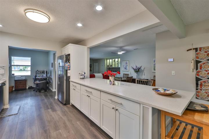 Remodeled Kitchen Large Peninsula Breakfast Bar
