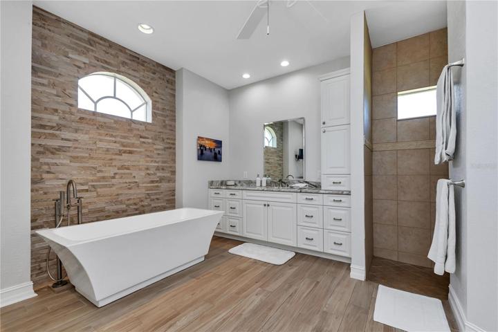 Master bathroom and walk in shower