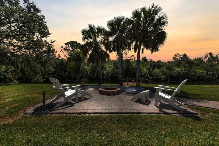Dusk shot of firepit