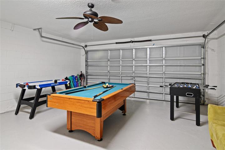 The garage is currently be used as a GAME ROOM for even more vacation fun!
