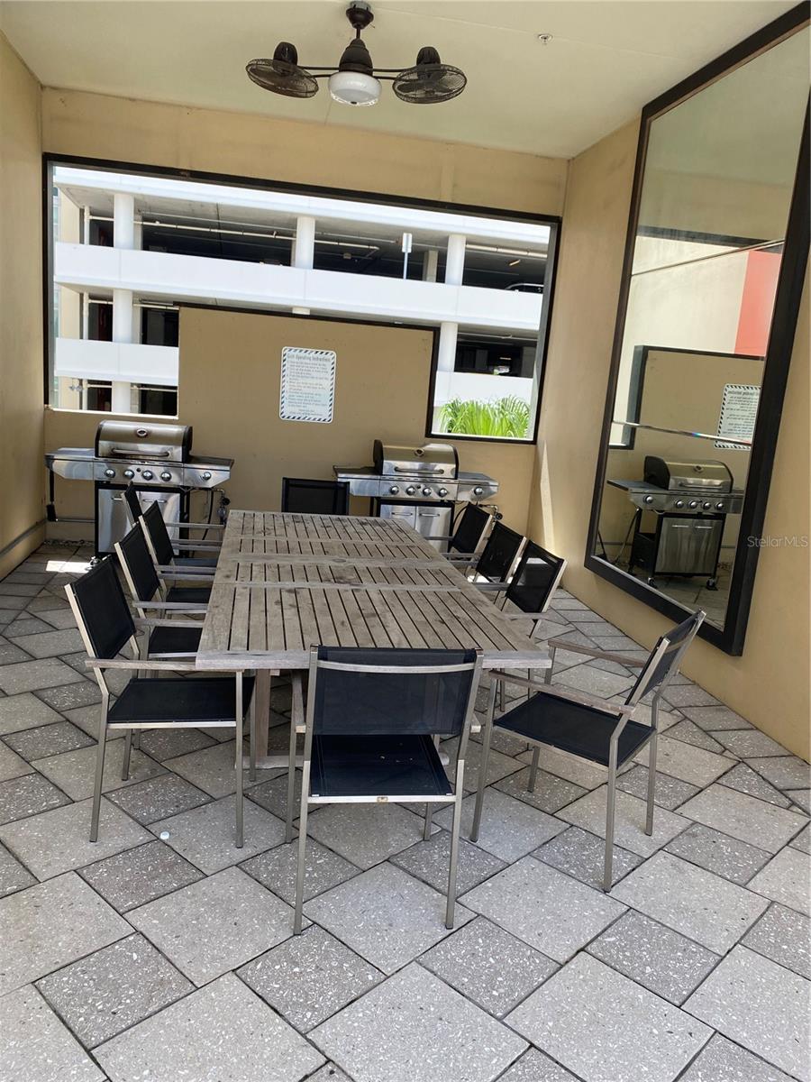 Grill and seating