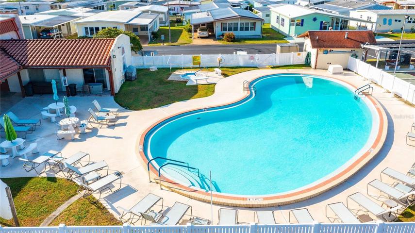 Heated community pool area.