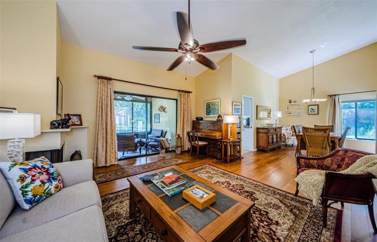 Open living room/dining room.