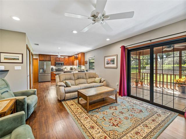 Family Room opening onto screened porch
