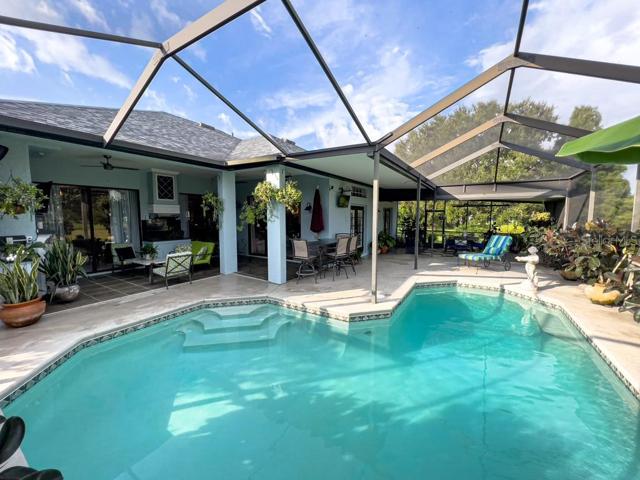 View of pool to seating areas