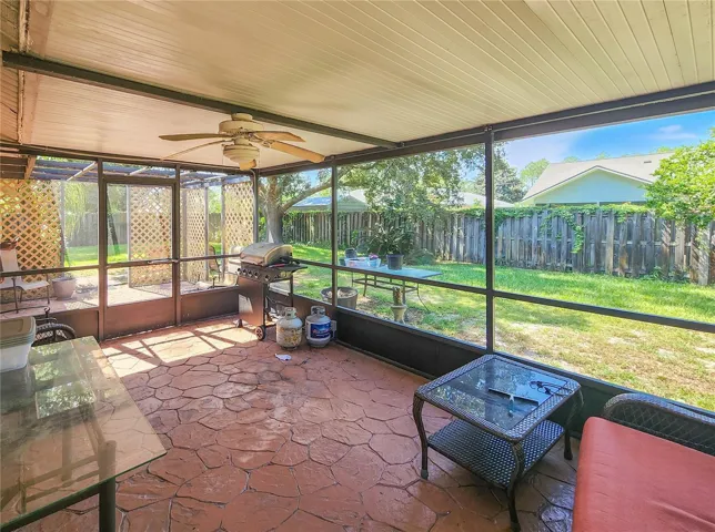 Screened back porch