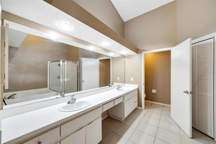 Primary Bath with dual vanities - tub and shower