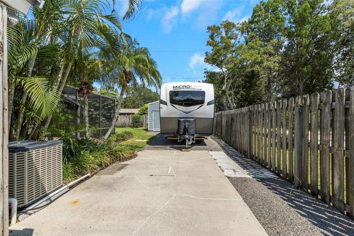 RV or boat parking behind fence