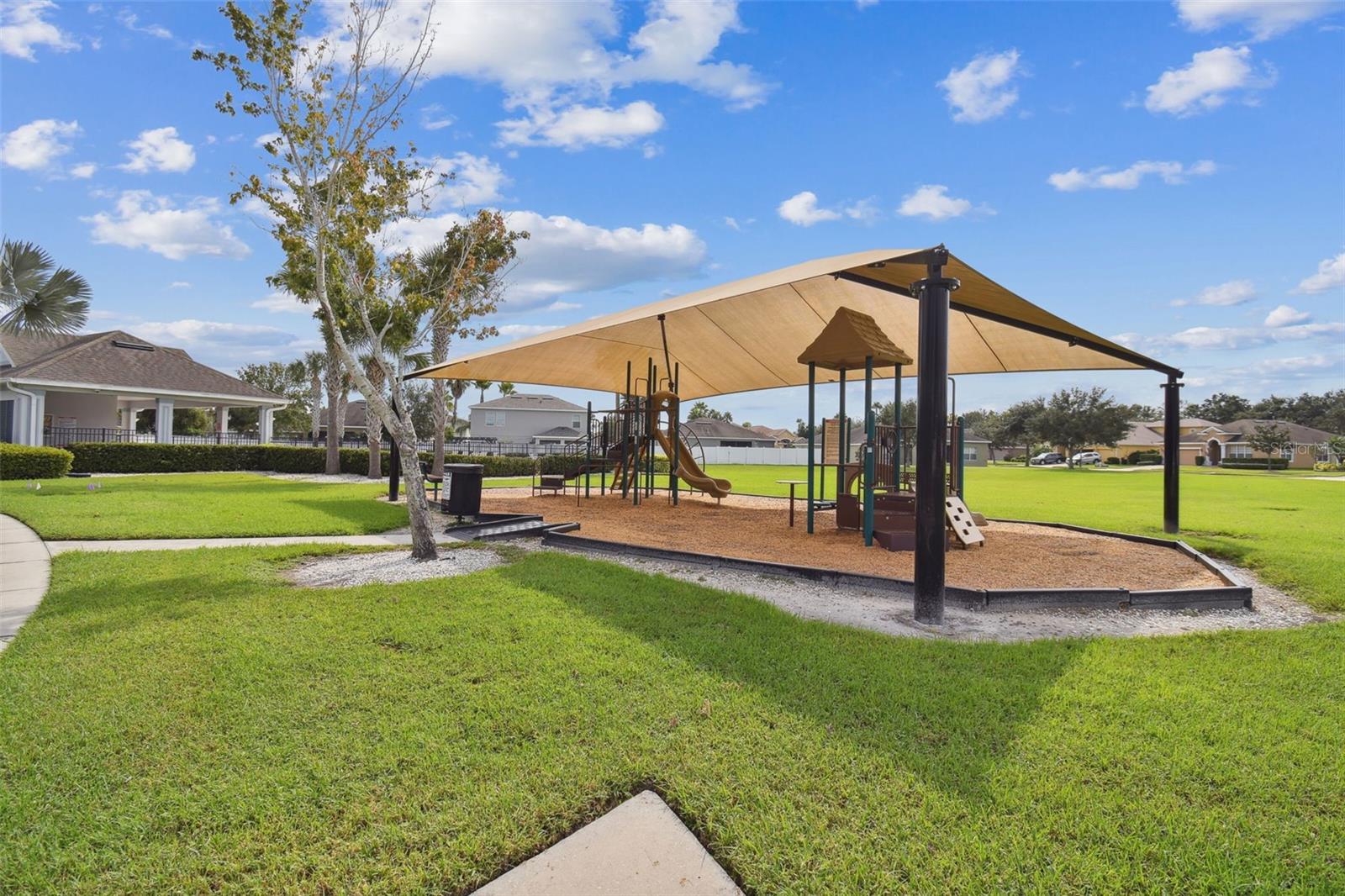 Community playground with shade sail