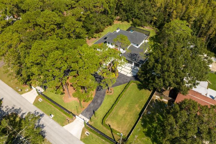 Aerial view of the 2-acre estate
