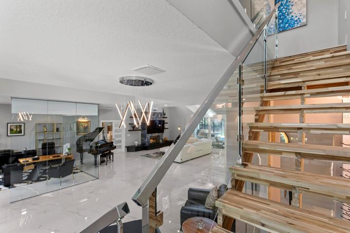 Views of the foyer from the stairs