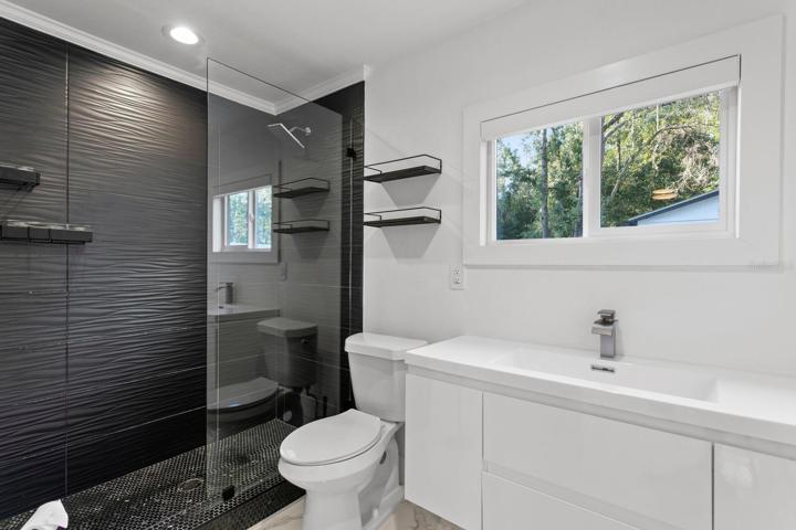 Full bath in the larger outbuilding