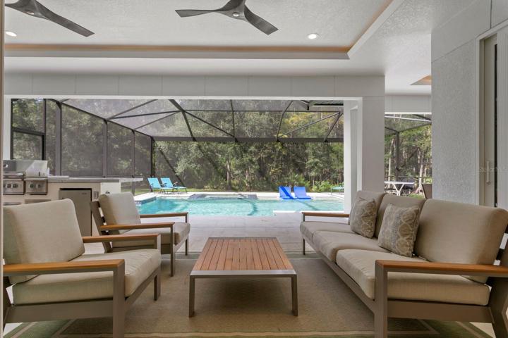 Views from living room looking out towards the pool