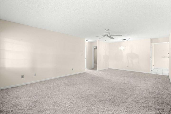 Large Living Room/Dining Room - to right is Kitchen & left is bedrooms