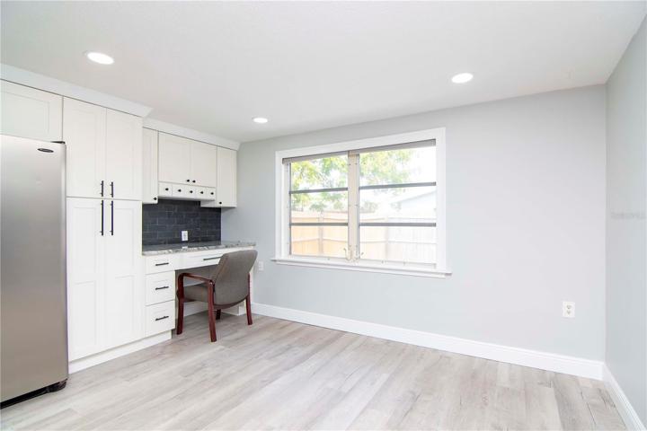 Office space overlooking backyard