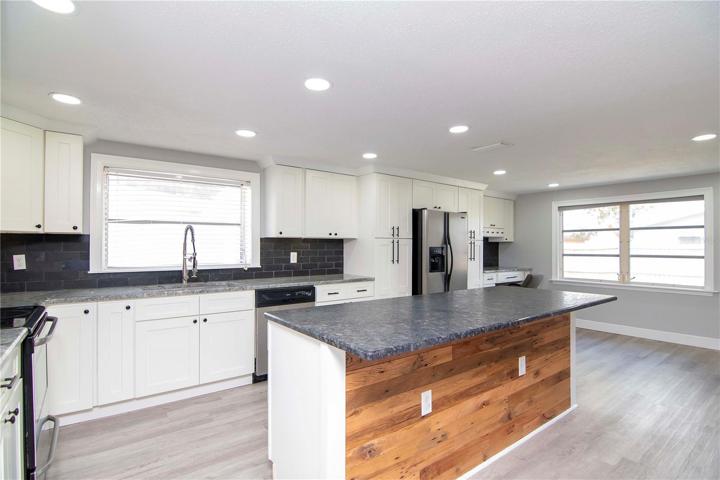 Kitchen Island overlooking living room