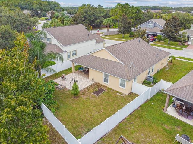 aerial view of the yard