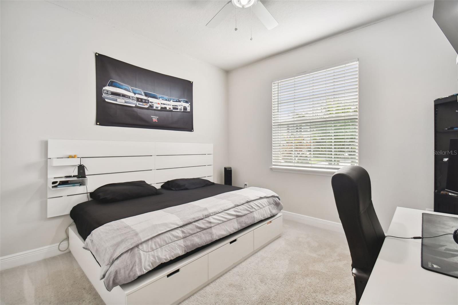 First secondary bedroom. Large enough for a queen bed.