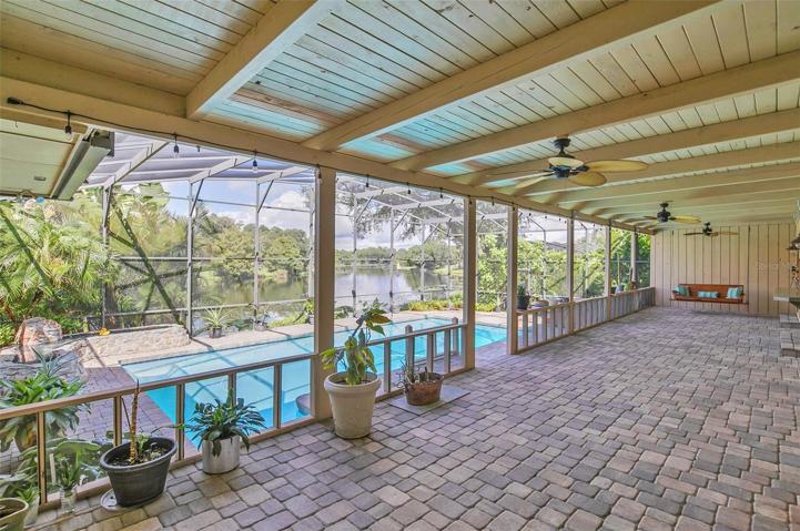 12' x 52' Lanai with brick paver floor for fabulous water views  & great space for enjoyment