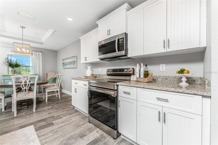 There's plenty of cabinetry and countertops.