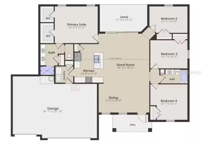 ST AUGUSTINE 3 CAR FLOOR PLAN RENDERING
