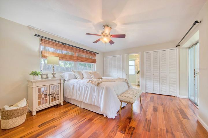 Master suite with double closets on the back of the house~