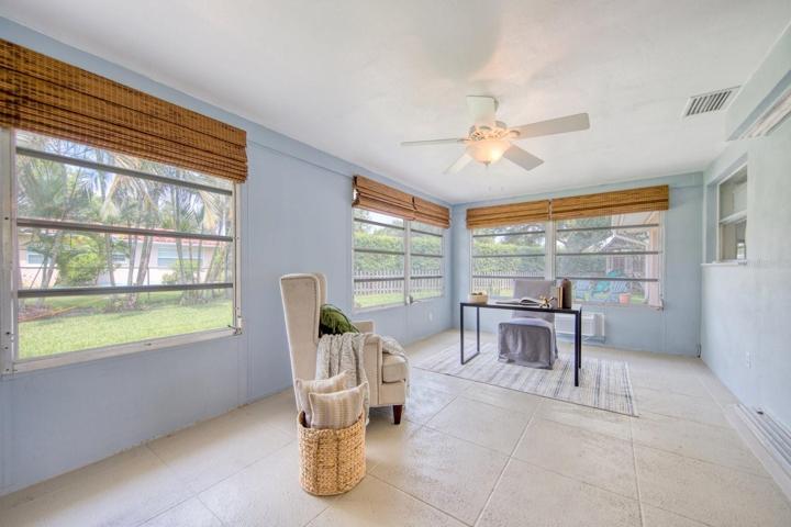The bonus room is heated & cooled by the central HVAC system & has a wall unit for extra cooling~