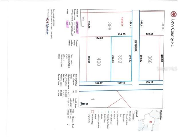Levy county Map for lot 399 or 0340506600