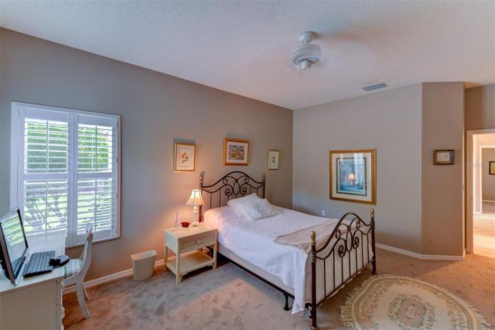 Ceiling fan in the guest bedroom