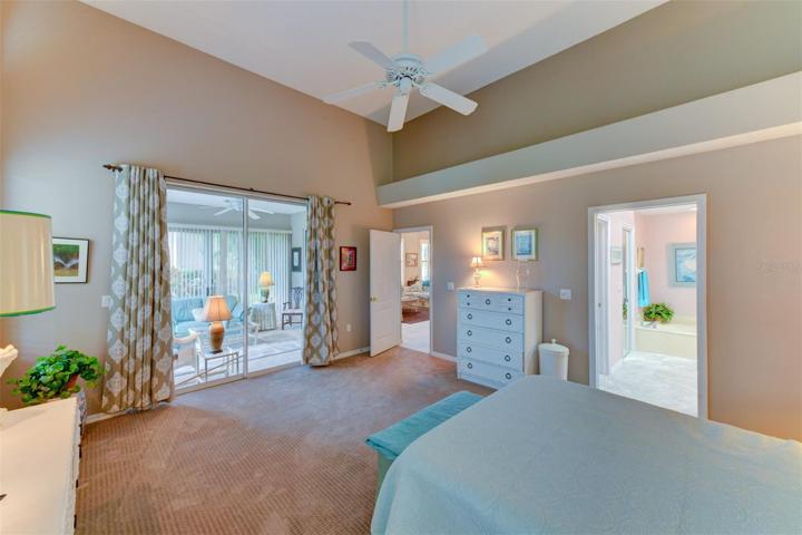 Glass sliders to exit the main bedroom to the enclosed patio