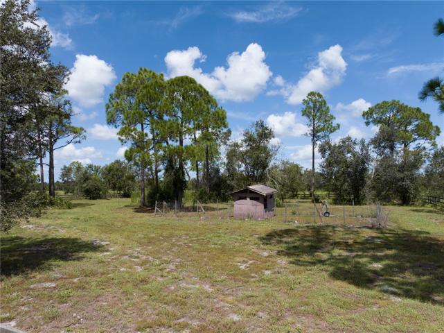 Backyard looking north towar ds Chicken coop and properties pastures.