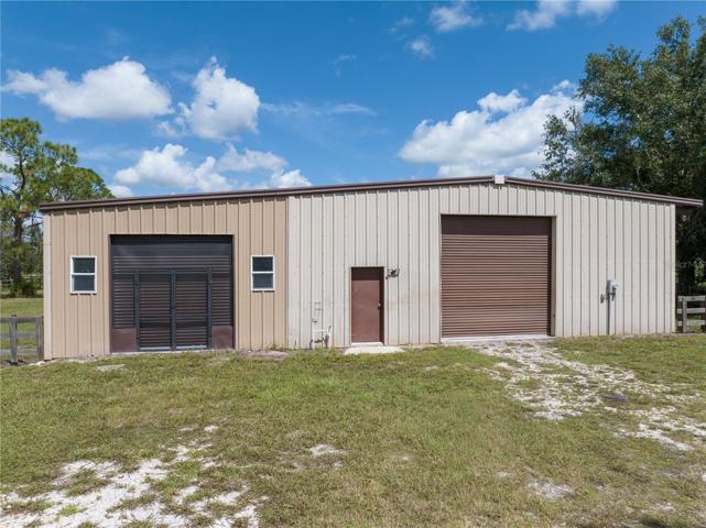 Front view of 40' X 80' Steel Building with attached 20' X 40' area previously used as a paint shop.