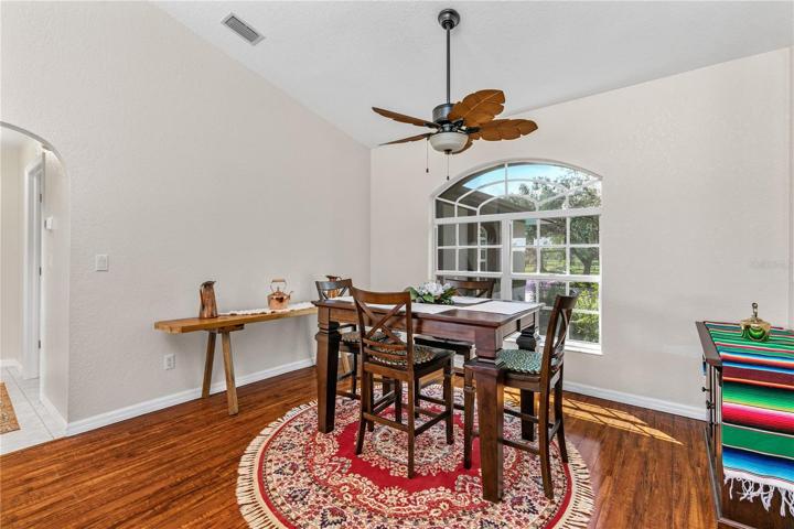 Dining Area & front window of the property.