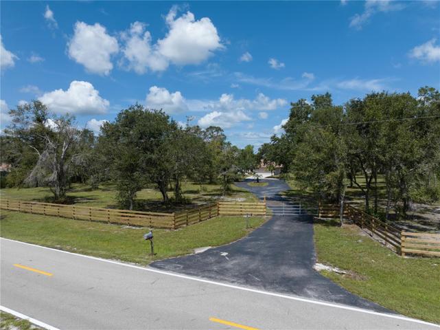 Aerial view of the front gate entry