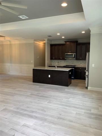 View of Kitchen Island from Living room