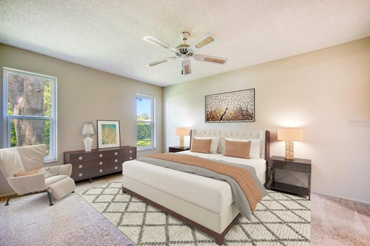 Virtually staged master bedroom~