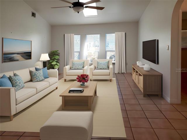 Family room has been virtually staged