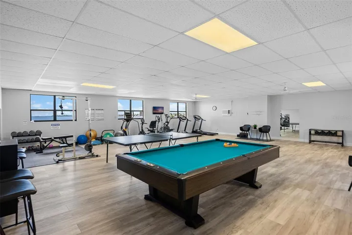 PRE FLOOD / BEING RENOVATED - Pool Table upstairs in fitness area