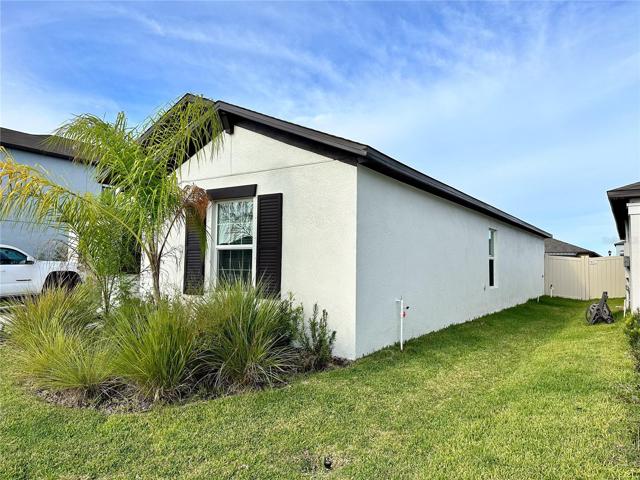 the front right of the house